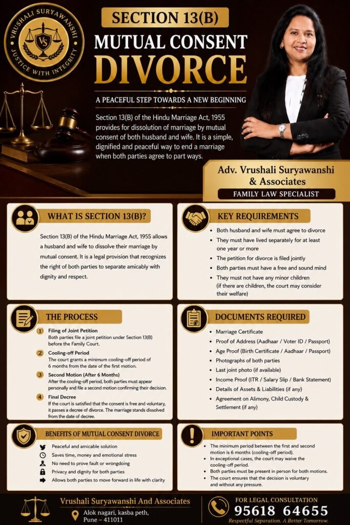Mutual Consent Divorce in Pune under Section 13(B) of the Hindu Marriage Act