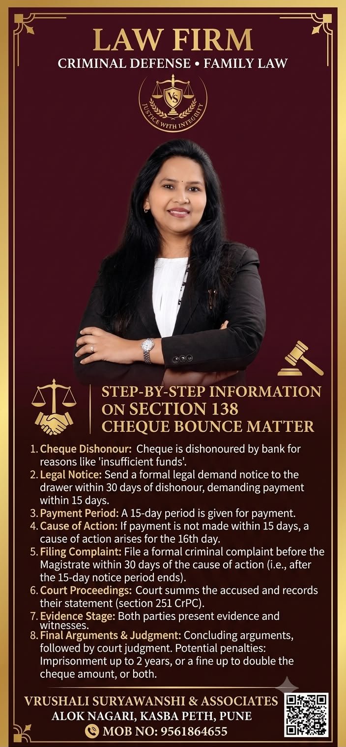 Section 138 Cheque Bounce Case: Step-by-Step Legal Process Under the Negotiable Instruments Act